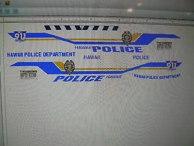  Hawaii Police Department  Vehicle  Decals 1:18 • $14.99