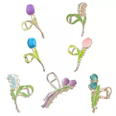 Alloy Long Hair Clips Tulips Claw Hair Clips For Women Thick/Thin Hair • £4.39