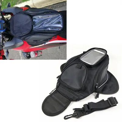 Black Motorcycle Oil Fuel Tank Bag Waterproof Shoulder Travel Riding Storage Bag • $21.59