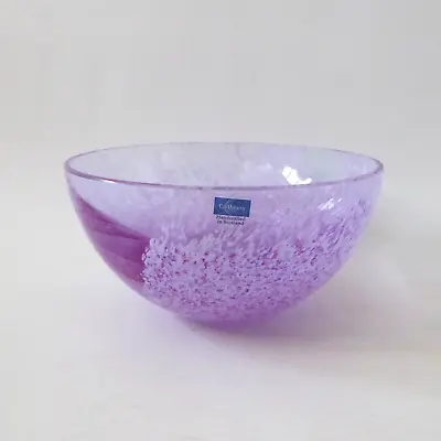 Vintage Caithness Glass Bowl Speckled Neodymium Alexandrite Mauve Pink. Label • £13