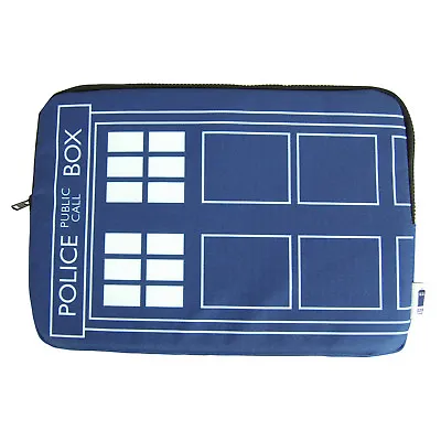 Dr Who Tardis Police Box Laptop Sleeve. Official BBC Zip Up Computer Bag Case • £3.50