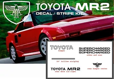 84-89 Aw10/aw11 Toyota Mr2 Supercharged Trd Decal Tri-line Stripe Sticker Kit • $72.66