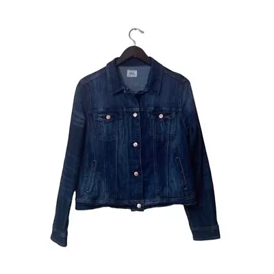 MNG Mango Jeans Blue Dark Wash Denim Jacket Size M • $25