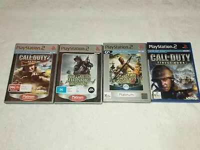 Playstation 2 Call Of Duty Video & Medal Of Honor Games Lot Of 4 • $6