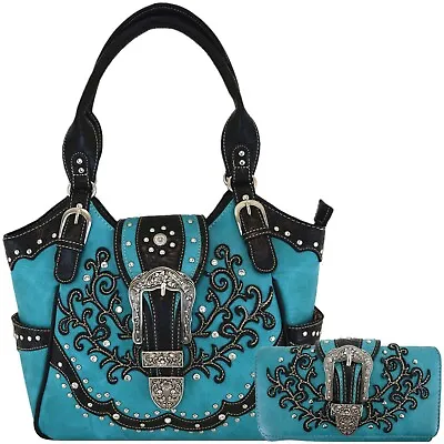 Western Buckle Country Handbag Concealed Carry Purse Women's Shoulder Bag Wallet • $59.95