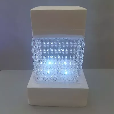 Square Acrylic Crystal Wedding Cake Stand Kit With Crystals & LED Lights 6 -14  • £43.38