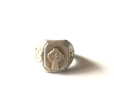 Vtg STERLING SILVER US ARMY Quart Corps Ring With Celtic Cross Size- 10.  334 • $39.99
