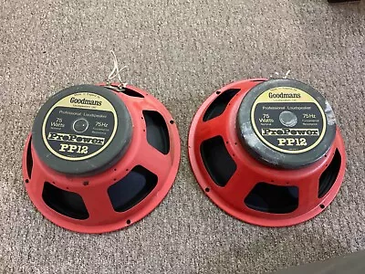 Pair Vintage Goodmans Pro Power PP12 12” Speaker 8 Ohms 75W • $175