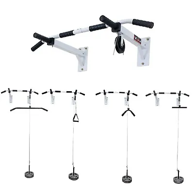 Pull Up Bar Wall Mounted Chin Up Bar With Lats Bar Tricep Bar U Bar And Solid • $209.90