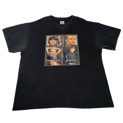 $89.99 • Buy VTG Christina Aguilera Justin Timberlake 2003 Tour Shirt Justified & Striped L