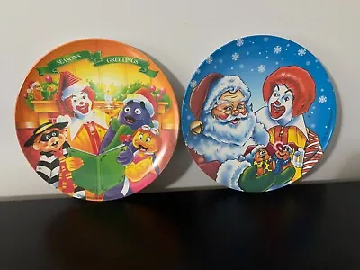 Lot Of 2 Vintage McDonald's Christmas Holiday Plates 1995 97 Ronald Santa • $19.99