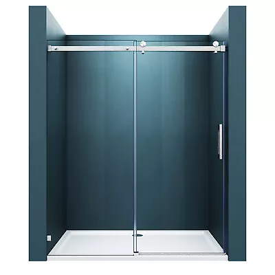 ELEGANT 60 X 72  Sliding Shower Door Frameless Single Glass Panel Brushed Finish • $499.99