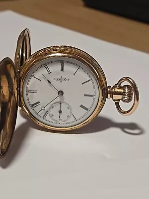 Antique Dueber Elgin 7 Jewels Size 6s 1889 Gold Filled Hunter Pocket Watch • $19