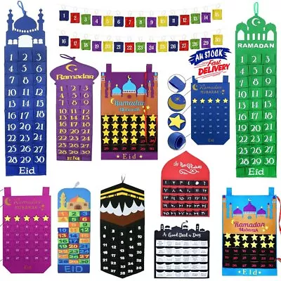 Felt Eid Mubarak Ramadan Kareem Mosque Countdown Calendar Childrens Present  CZ • $12.79