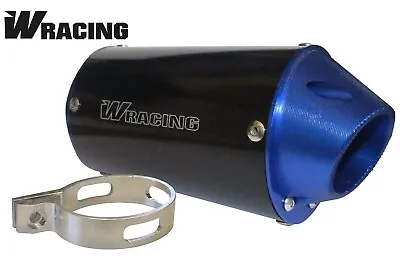 £34.99 • Buy Pit Bike W Racing Exhaust End Can Oval Muffler CRF50 70 110 38mm Big Bore Blue