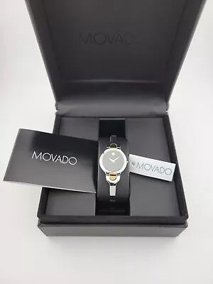 Movado Women's Kara Black Dial Ladies Swiss Quartz Watch - 0606948 ($695 MSRP) • $259.99