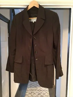 Cerruti 1881 Womens Smart Jacket Size 10 Wool Chocolate Brown Lined Preowned • £19.99