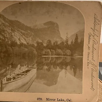 VINTAGE ANTIQUE CAMERA STEREOVIEW STEREOSCOPE CARD Mirror Lake California • $19.95