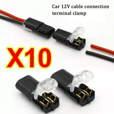 10Pc 12V Wire Cable Snap In Connectors Terminal Connection Joiners Car Auto Plug • £4.29