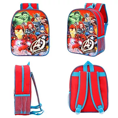 Kids Boys Junior MARVEL AVENGERS Backpack Rucksack School Lunch Bag Character • £7.49