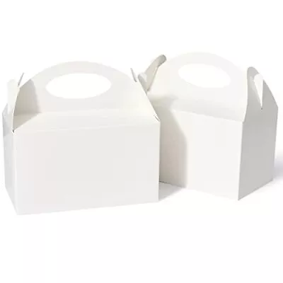 50 Pack 6 Inch Party Treat Boxes With Handle Snack Goodie Gable Bags • $31