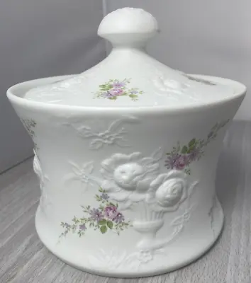 Kaiser White Matte Porcelain Embossed West Germany Cookie Jar • $34.99