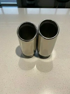3” Exhaust Tips With Rolled Edge - Pair - 304 Grade Stainless Steel • $38