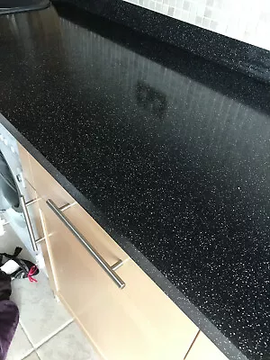£350 • Buy Corian-style Black Quartz Worktop