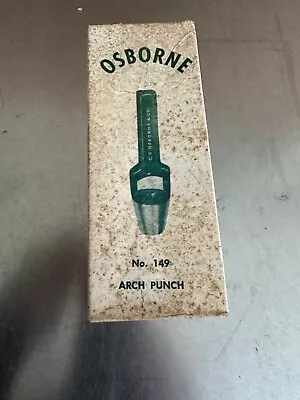 Vintage Leather Hollow Hole Punch C.s. OSBORNE Co. 1-1/8” Inch  In Original Box • $21