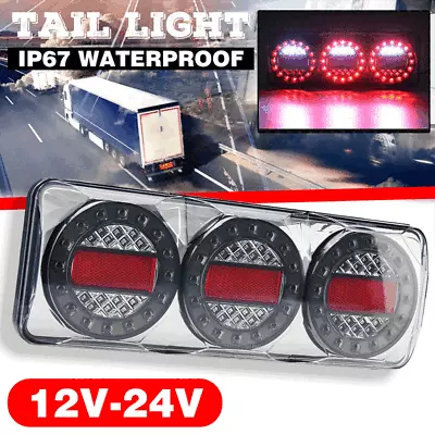 LED Tail Lights 3 LED Combination Stop Tail Indicator Reverse For Truck UTE • $104.79