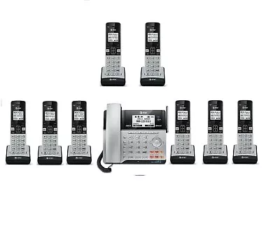 AT&T 2 Line Cordless Intercom Paging Dual Conference Phone System W 9 Handset • $349.99