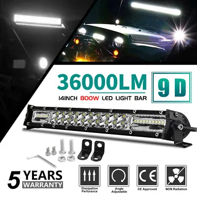14  Dual Row Combo Beam LED Light Bar 800W High Power UTV Truck Van Driving Lamp • $31.79
