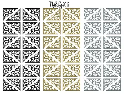£1.10 • Buy JT400/1: 24 Classic Decorative Corners 3cm X 3.5cm Peel Off Stickers Card Making