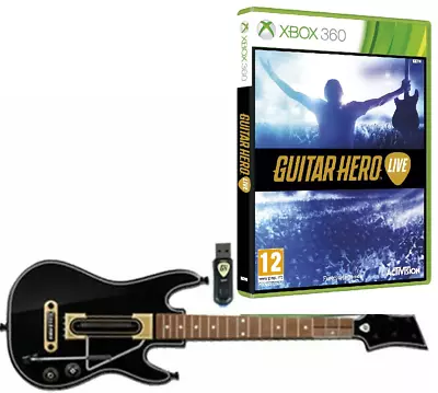 GUITAR HERO LIVE Xbox 360 Game Wireless Controller USB Dongle Shoulder Strap • £199.99