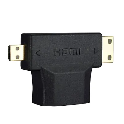 HDMI Female To Micro/Mini HDMI-Compatible Male Adapter T Shape Converter 1080P • $3.84