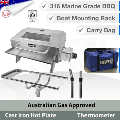 $545 • Buy 316 MARINE BBQ Portable Boat Camp Gas Barbeque Stainless Steel Caravan Window