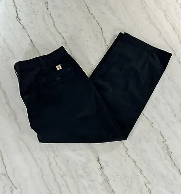 Carhartt Pants Mens 46x30 Black Workwear Blended Twill Chino B290 • $19.99
