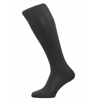 PANTHERELLA Laburnum Merino Wool Rib Knee High Over The Calf Business Socks Mens • £20