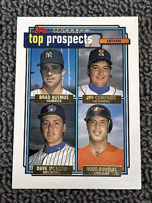 1992 Topps ~ Top Prospects Catchers ~ Nilsson Ausmus Robbins ~ Gold Winner ~ 58 • $0.99