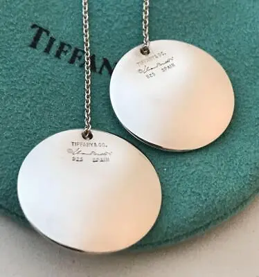 Tiffany&Co. Elsa Peretti Round Drop Earrings Silver Accessory Jewelry Limited  • $550.97