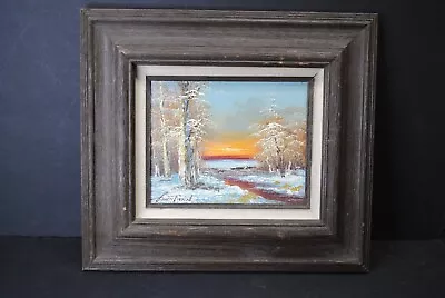 Vintage Signed Framed Oil On Canvas Landscape Scene Painting • $50