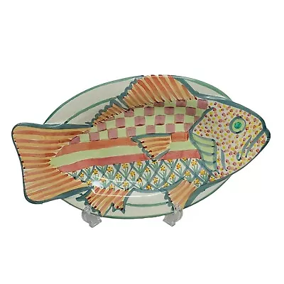 Vintage Mackenzie-Childs 1996 Fish Story Fish Platter Wall Decor  15  EUC • $135.99