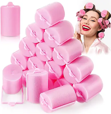 18 Pieces Sponge Hair Rollers Large Soft Foam Hair Styling Curlers 40 Mm Large & • £8.99