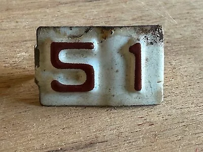 License Plate Registration Tag 1951 Vintage  51  Small Metal Hot Rat Rod Car • $24.56