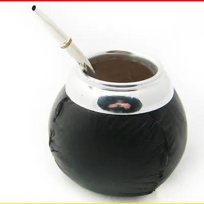 Argentina Mate Gourd Cup Yerba Tea With Straw Bombilla Handmade Detox Kit 0228 ! • $11.67