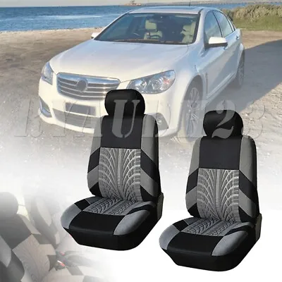 Black & Gray Cloth Front Seat Covers Protector For Holden Calais VT VX VZ VF ZB • $35.95