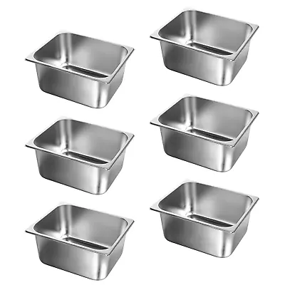 1/2 Half Size Steam Table Pans 6-Pack 6 Inch Deep Restaurant Steam Table Pans C • $99.99