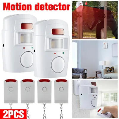 1/2pcs Wireless PIR Motion Sensor Alarm Remote Control Home Caravan Shed Garage • £16.99