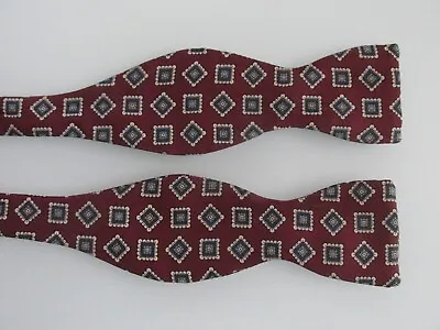 Bert Pulitzer Vintage/Early Self-Tie Butterfly End Silk Bow Tie • $20