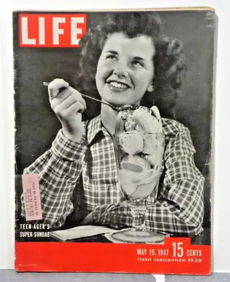 Vintage Life Magazine May 19 1947 - Teenagers Super Sundae - 144 Pages • $10